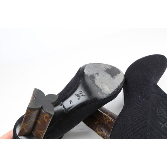 LOUIS VUITTON Boots Monogram Stretch Silhouette Socks Ankle Size 38 - Picture 16 of 16